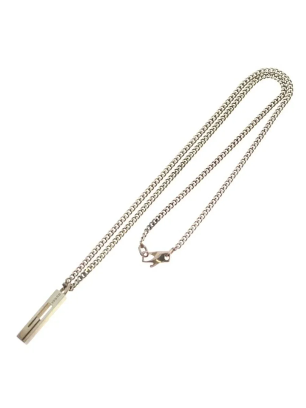 Gucci G Motif Charm Necklace Silver